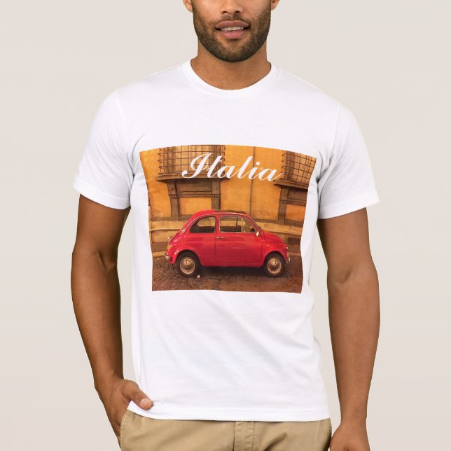 Italia T-tröja - vintage Fiat 500 Tee Shirt (Framsida)