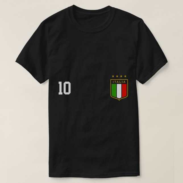 Italia Team Sports Number 10 Italien - italienska  T Shirt (Design framsida)