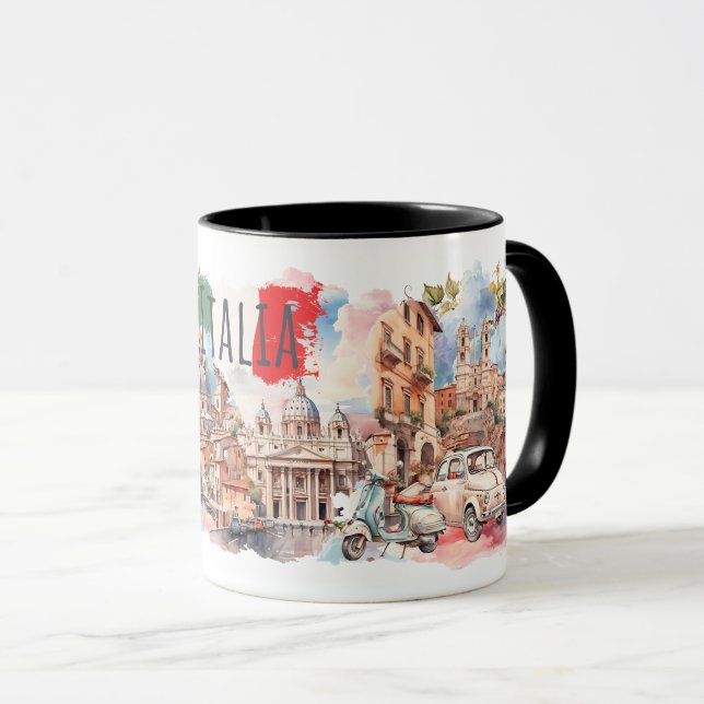 Italia Travel Mug Italian Lifestyle Gift Rome Art Mugg (Framsida höger)