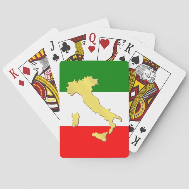Italia Tricolore Guld Italien Karta Italienska Fla Casinokort (Baksidan)