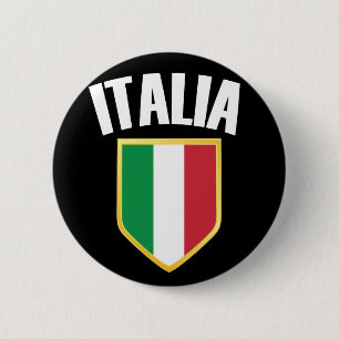 Italia Vapensköld Italien Flagga Fotboll Fläkt Knapp
