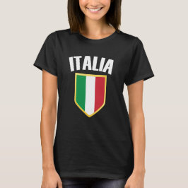 Italia Vapensköld Italien Flagga Fotboll Fläkt T Shirt
