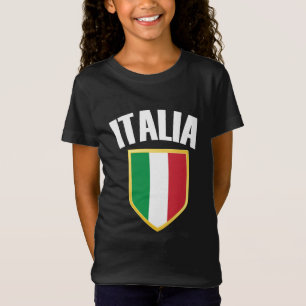 Italia Vapensköld Italien Flagga Fotboll Fläkt T Shirt