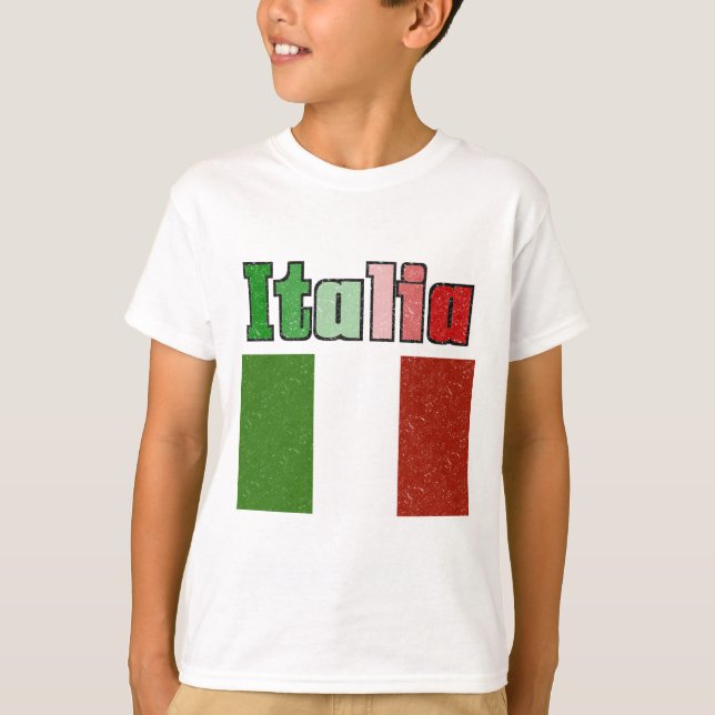 Italia Vintage Flag Barn T-Shirt (Framsida)