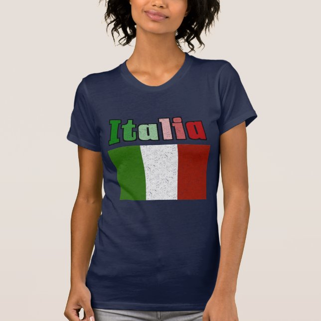 Italia vintageflagga t shirt (Framsida)