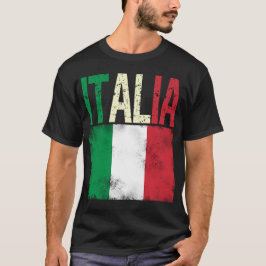 Italia with Italian flag distressed retro look  T Shirt