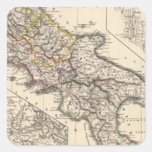 Italiae regiones II III, Sicilia Fyrkantigt Klistermärke