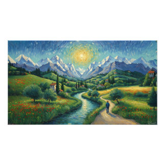 Italian Alps Snowcapped Fototryck