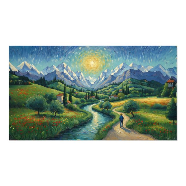 Italian Alps Snowcapped Fototryck (Framsidan)