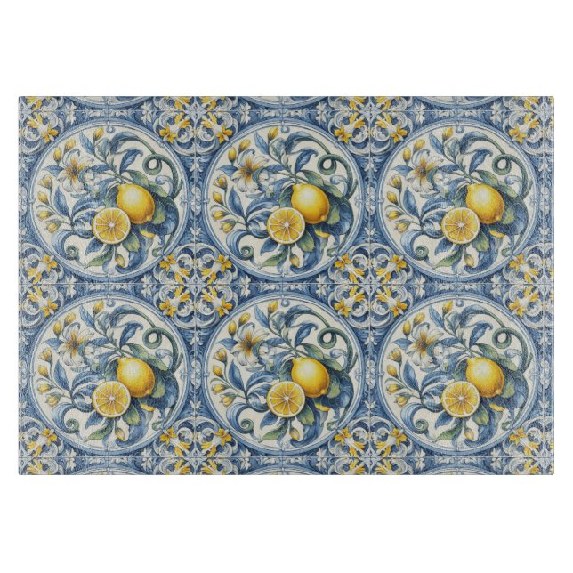 Italian Amalfi blue white tiles lemons (Framsidan)