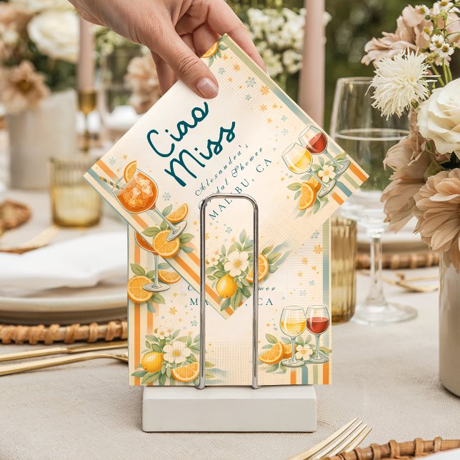 Italian Aperitivo Citrus Ciao Miss Bridal Shower Pappersservett (Skapare uppladdad)