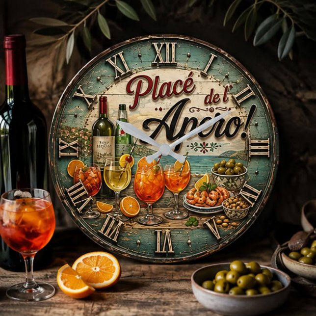 Italian Aperitivo Spritz Cocktail Kitchen Stor Klocka (Skapare uppladdad)