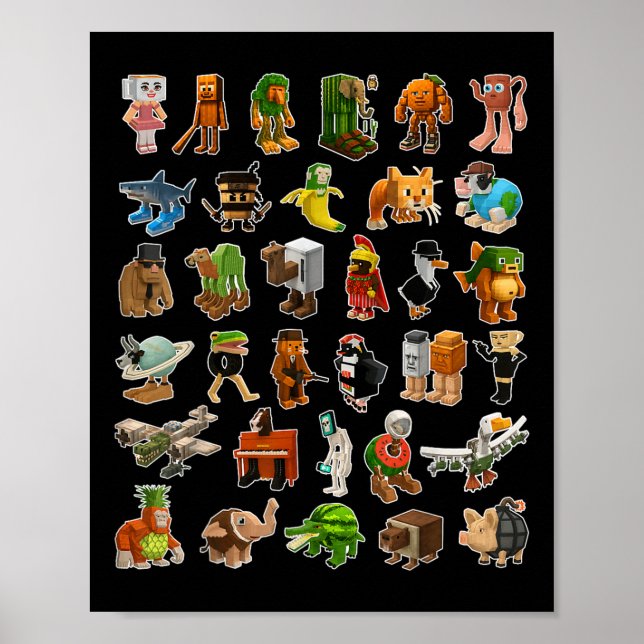 Italian-brainrot Ai Generated Animals Gen Z Men Wo Poster (Framsidan)