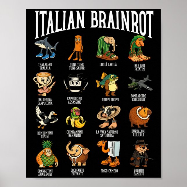 Italian Brainrot Ballerina Ino Character Meme Mix  Poster (Framsidan)