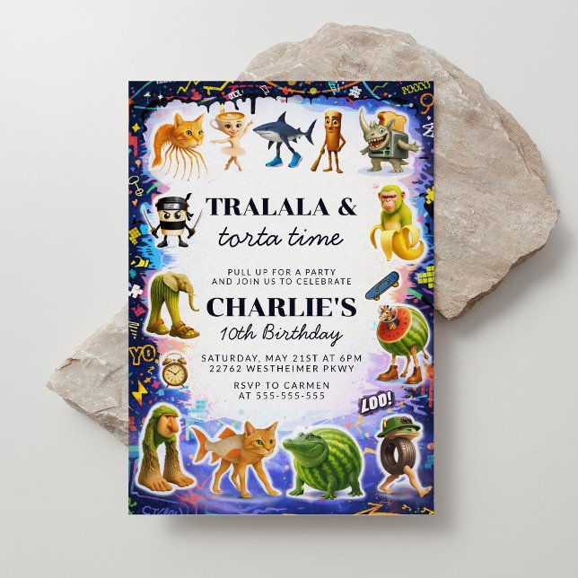 Italian Brainrot Birthday Inbjudningar (Skapare uppladdad)