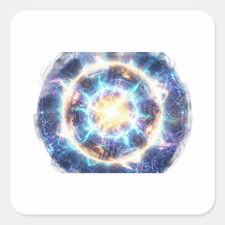 Italian Brainrot Cyberpunk Shark Chaos Design Fyrkantigt Klistermärke