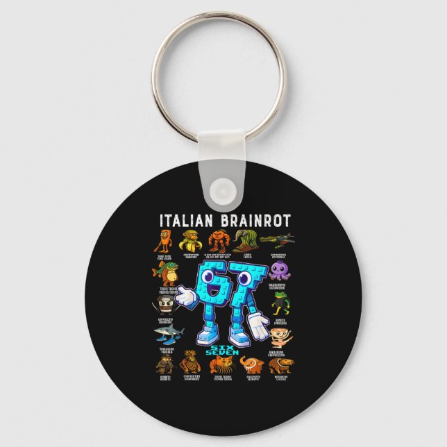 Italian Brainrot Funny 67 Meme Birthday Decoration Nyckelring (Framsida)