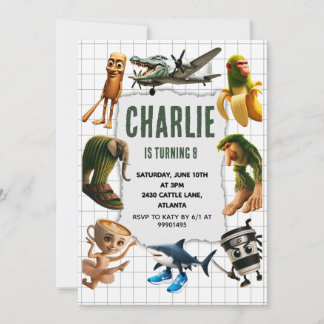 Italian Brainrot meme birthday invitation Inbjudningar