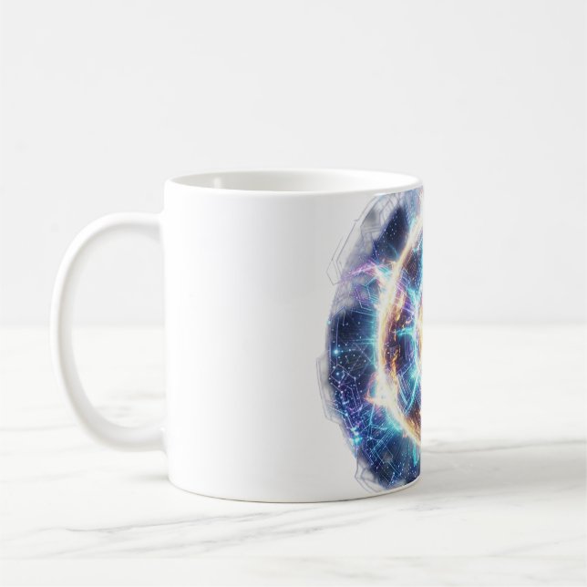 Italian Brainrot Pizza Chaos – Cyberpunk Kaffemugg (Vänster)