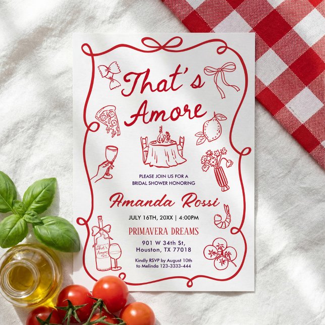 Italian Bridal Shower Invitation, That's Amore  Inbjudningar (Skapare uppladdad)