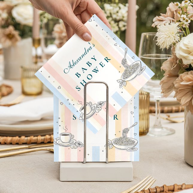 Italian Café Doodle Baby Shower Pappersservett (Skapare uppladdad)