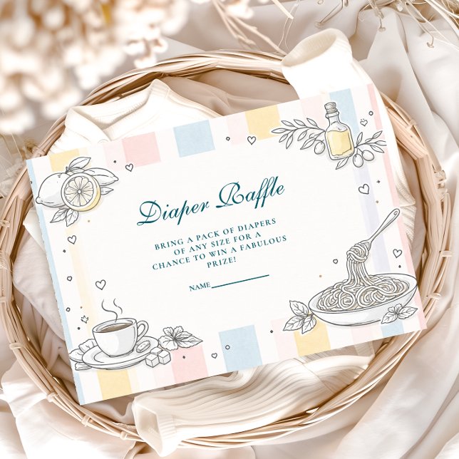 Italian Café Doodle Diapper Raffle Tilläggskort (Skapare uppladdad)