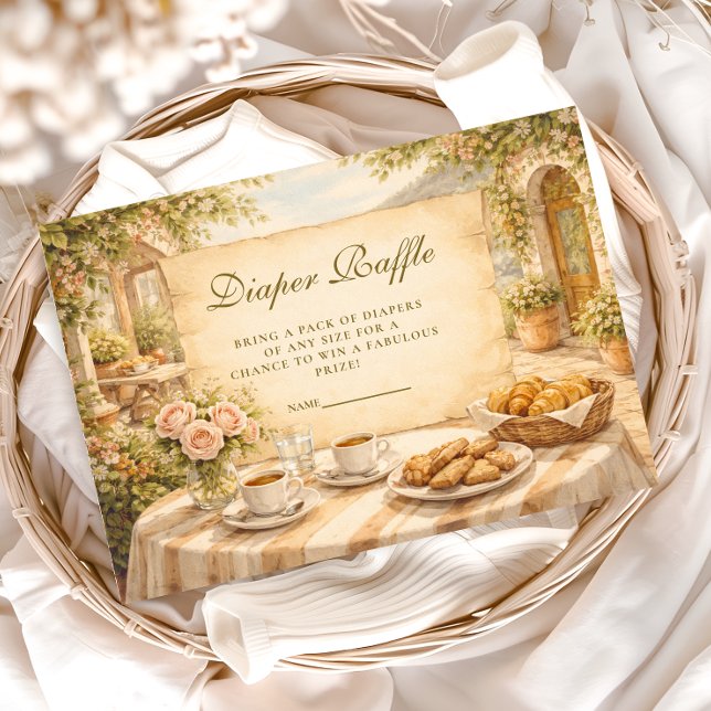 Italian Café Garden Diapper Raffle Tilläggskort (Skapare uppladdad)