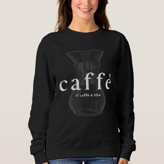 Italian café Il caffè è vita coffee is life barist T Shirt (Framsida)