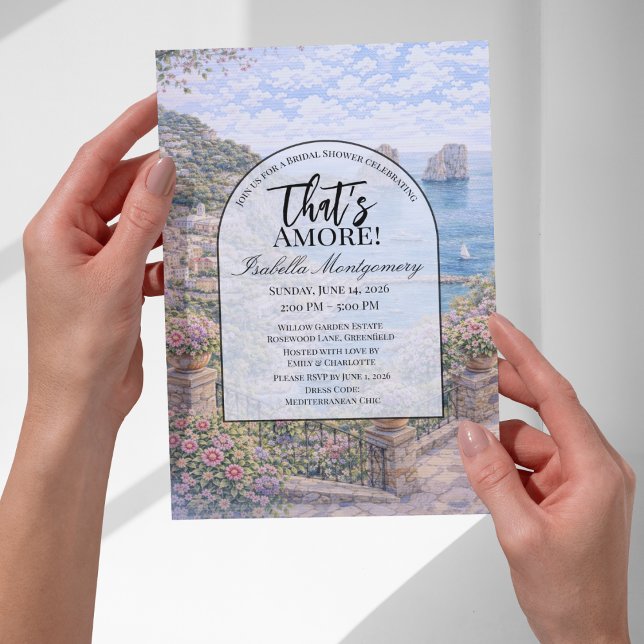 Italian Capri That’s Amore Bridal Shower Inbjudningar (Italian Capri That’s Amore Bridal Shower Invitations
)