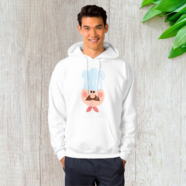 Italian Chef Face with Mustache and Hat Hoodie (Skapare uppladdad)