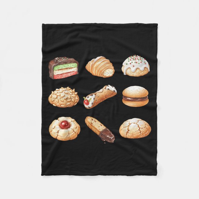 Italian Christmas Cookie Xmas Holiday Men Women Ki Fleecefilt (Framsidan)