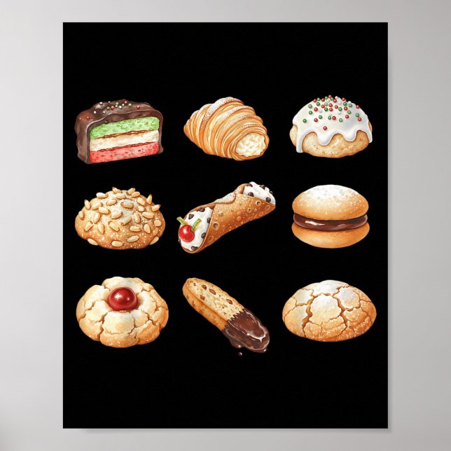 Italian Christmas Cookie Xmas Holiday Men Women Ki Poster (Framsidan)