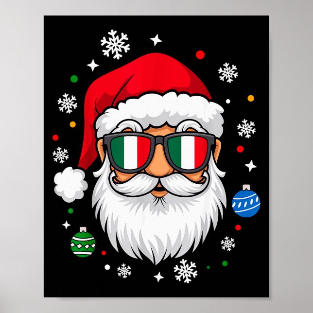 Italian Christmas Pajama Funny Italian Matching Fa Poster (Framsidan)