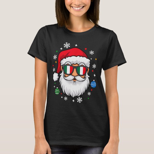 Italian Christmas Pajama Funny Italian Matching Fa T Shirt (Framsida)