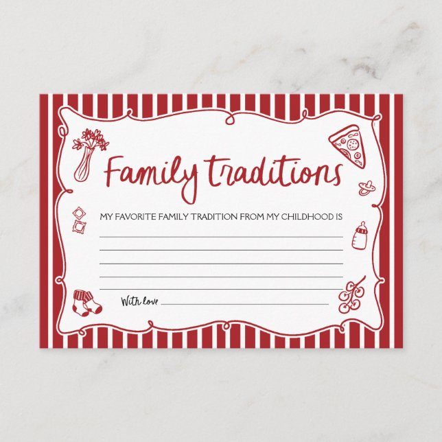 Italian Ciao Bambino Family Traditions Baby Shower Tilläggskort (Framsida)