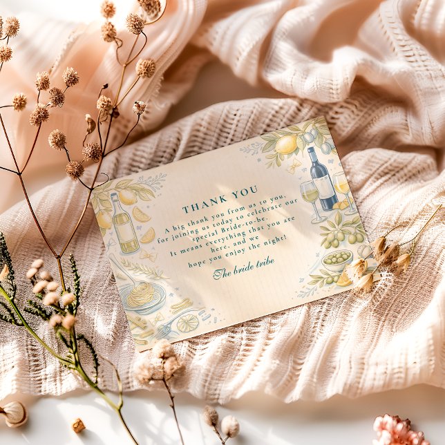 Italian Ciao Miss Bridal Shower Tack Kort (Skapare uppladdad)