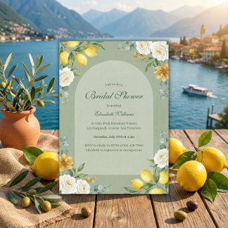 Italian Citrus Sage Green Bridal Shower Inbjudningar