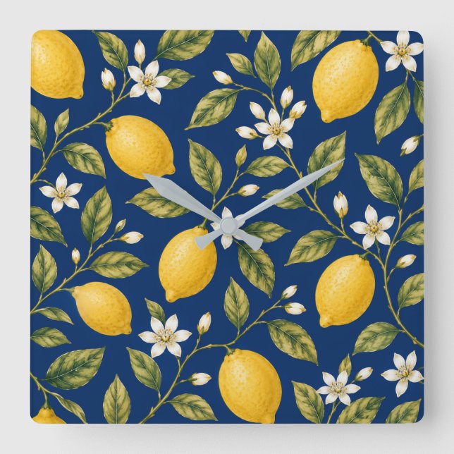 Italian Citrus Wall Clock Fyrkantig Klocka (Framsida)