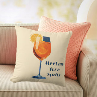 Italian Cocktail Drink Vintage Retro Happy Hour Kudde