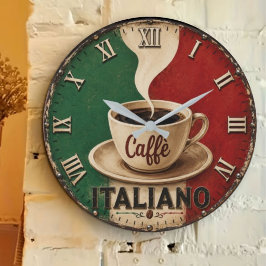 Italian Coffee Vintage Café Espresso Kitchen Gift Stor Klocka