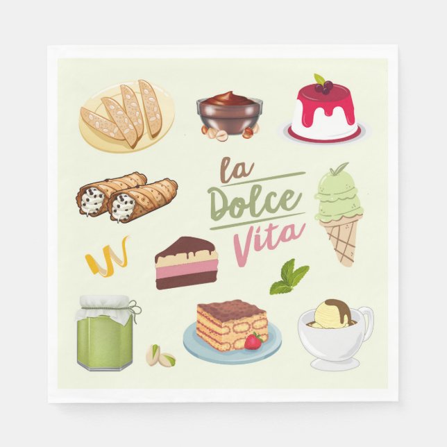 Italian Desserts Sweets Pappersservett (Framsidan)