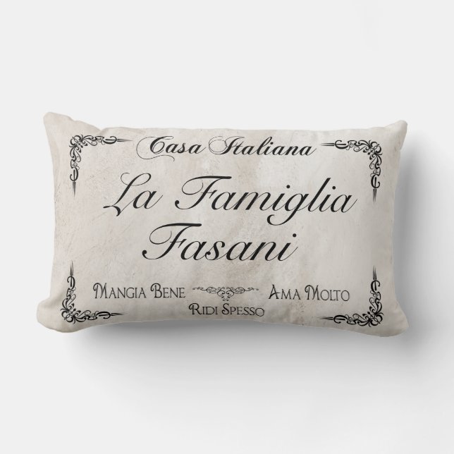 Italian Family Pillow to Personalize Throw Pillow Lumbarkudde (Framsida)