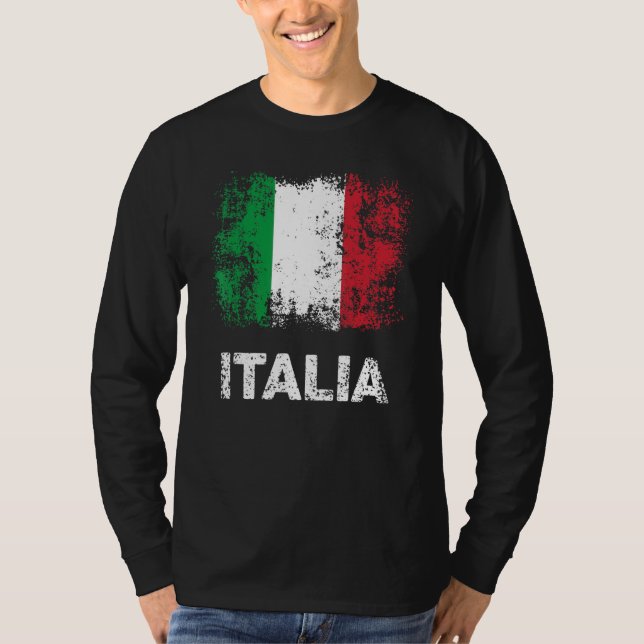 Italian Flag Italy Patriotic Italia Flag T Shirt (Framsida)