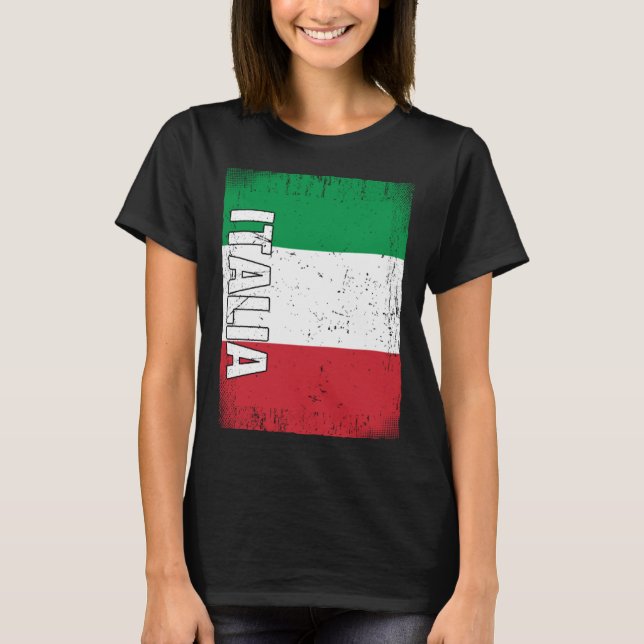 Italian Flag Italy T Shirt (Framsida)