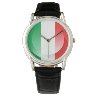 Italian Flag Leather Watch  Armbandsur