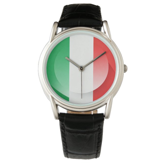 Italian Flag Leather Watch  Armbandsur (Framsida)