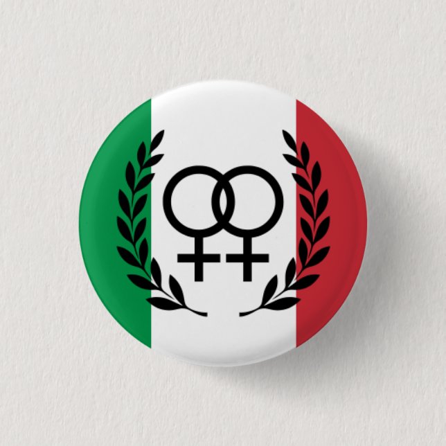 Italian Flag Lesbian Pride Pin with laurel wreath Knapp (Framsida)