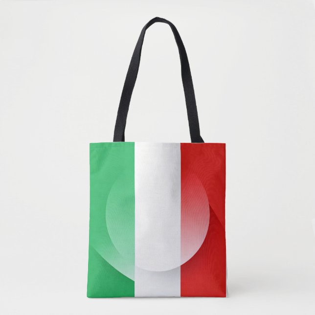 Italian Flag Shoulder Tote – Stylish Patriotic Bag Tygkasse (Framsida)