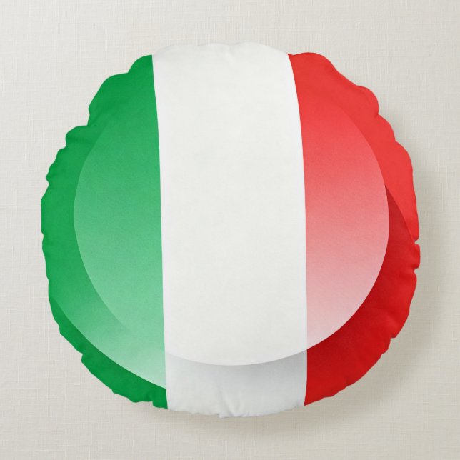 Italian Flag Throw Pillow  Rund Kudde (Framsidan)