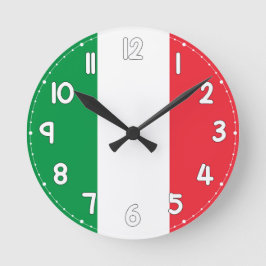 Italian Flag Wall Clock - Flag of Italy Rund Klocka